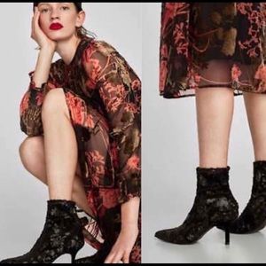 Zara sequins booties NWT